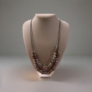 Brighton Two Tone Double Layer Necklace Scroll Work 18-20 Inch Adjustable Chain